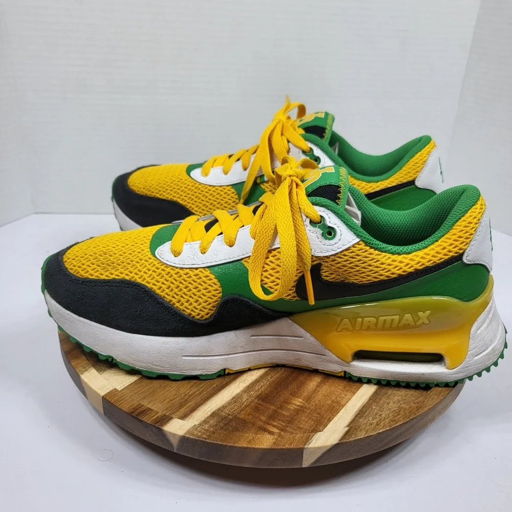 Nike Air Max SYSTM Mens 8 Oregon Ducks Yellow Green Excellent DZ7738-700